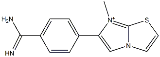 6-{4-[amino(imino)methyl]phenyl}-7-methylimidazo[2,1-b][1,3]thiazol-7-ium 구조식 이미지