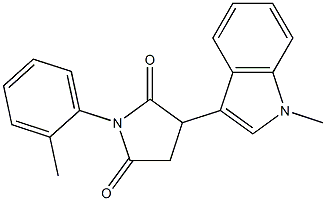 3-(1-methyl-1H-indol-3-yl)-1-(2-methylphenyl)-2,5-pyrrolidinedione Structure