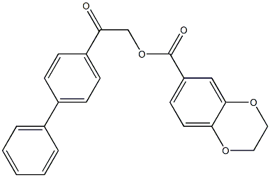 2-[1,1'-biphenyl]-4-yl-2-oxoethyl 2,3-dihydro-1,4-benzodioxine-6-carboxylate 구조식 이미지