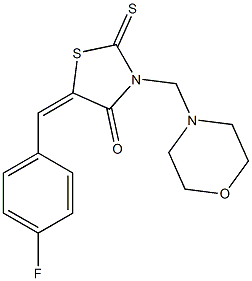 5-(4-fluorobenzylidene)-3-(4-morpholinylmethyl)-2-thioxo-1,3-thiazolidin-4-one 구조식 이미지