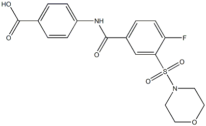 4-{[4-fluoro-3-(4-morpholinylsulfonyl)benzoyl]amino}benzoic acid Structure