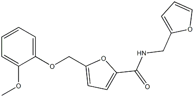 N-(2-furylmethyl)-5-[(2-methoxyphenoxy)methyl]-2-furamide Structure