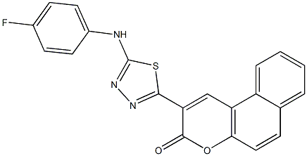 2-[5-(4-fluoroanilino)-1,3,4-thiadiazol-2-yl]-3H-benzo[f]chromen-3-one 구조식 이미지