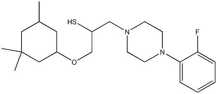 2-[4-(2-fluorophenyl)-1-piperazinyl]-1-{[(3,3,5-trimethylcyclohexyl)oxy]methyl}ethyl hydrosulfide 구조식 이미지