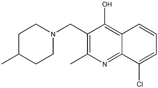 8-chloro-2-methyl-3-[(4-methylpiperidin-1-yl)methyl]quinolin-4-ol Structure