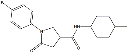 1-(4-fluorophenyl)-N-(4-methylcyclohexyl)-5-oxo-3-pyrrolidinecarboxamide 구조식 이미지
