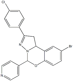 9-bromo-2-(4-chlorophenyl)-5-(4-pyridinyl)-1,10b-dihydropyrazolo[1,5-c][1,3]benzoxazine 구조식 이미지