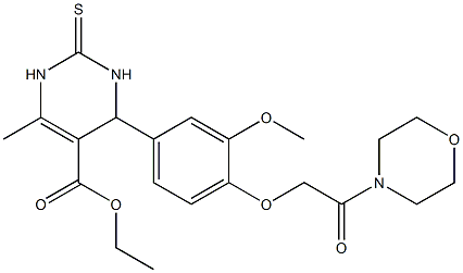 ethyl 4-{3-methoxy-4-[2-(4-morpholinyl)-2-oxoethoxy]phenyl}-6-methyl-2-thioxo-1,2,3,4-tetrahydro-5-pyrimidinecarboxylate 구조식 이미지