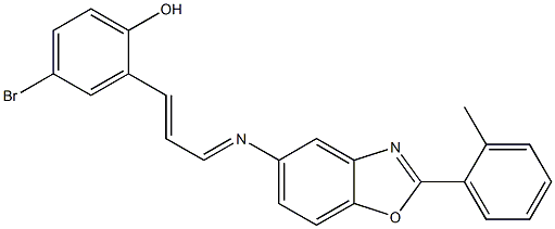 4-bromo-2-(3-{[2-(2-methylphenyl)-1,3-benzoxazol-5-yl]imino}-1-propenyl)phenol Structure