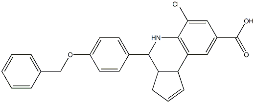 4-[4-(benzyloxy)phenyl]-6-chloro-3a,4,5,9b-tetrahydro-3H-cyclopenta[c]quinoline-8-carboxylic acid 구조식 이미지