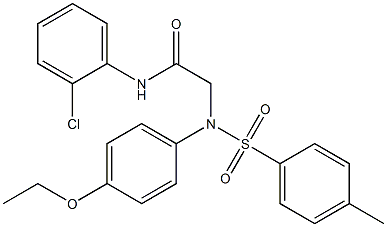 N-(2-chlorophenyl)-2-{4-ethoxy[(4-methylphenyl)sulfonyl]anilino}acetamide 구조식 이미지