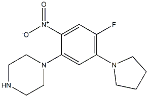 1-[4-fluoro-2-nitro-5-(1-pyrrolidinyl)phenyl]piperazine 구조식 이미지