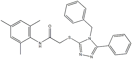 2-[(4-benzyl-5-phenyl-4H-1,2,4-triazol-3-yl)sulfanyl]-N-mesitylacetamide 구조식 이미지