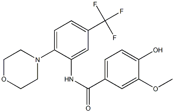 4-hydroxy-3-methoxy-N-[2-(4-morpholinyl)-5-(trifluoromethyl)phenyl]benzamide Structure