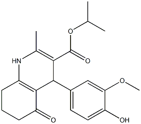 1-methylethyl 4-[4-hydroxy-3-(methyloxy)phenyl]-2-methyl-5-oxo-1,4,5,6,7,8-hexahydroquinoline-3-carboxylate Structure