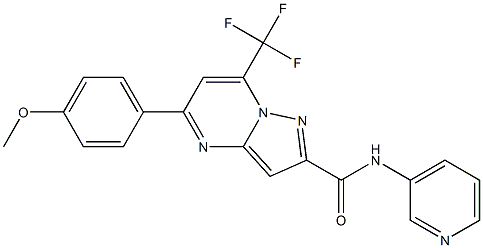 5-(4-methoxyphenyl)-N-(3-pyridinyl)-7-(trifluoromethyl)pyrazolo[1,5-a]pyrimidine-2-carboxamide 구조식 이미지