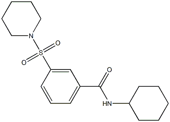 N-cyclohexyl-3-(1-piperidinylsulfonyl)benzamide 구조식 이미지