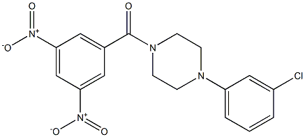 1-{3,5-bisnitrobenzoyl}-4-(3-chlorophenyl)piperazine 구조식 이미지