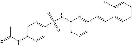 N-{4-[({4-[2-(2-fluorophenyl)vinyl]-2-pyrimidinyl}amino)sulfonyl]phenyl}acetamide Structure