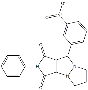 9-{3-nitrophenyl}-2-phenyltetrahydro-5H-pyrazolo[1,2-a]pyrrolo[3,4-c]pyrazole-1,3(2H,3aH)-dione 구조식 이미지