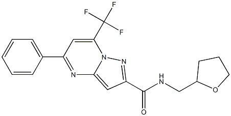 5-phenyl-N-(tetrahydrofuran-2-ylmethyl)-7-(trifluoromethyl)pyrazolo[1,5-a]pyrimidine-2-carboxamide 구조식 이미지