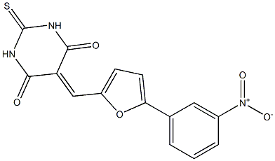 5-[(5-{3-nitrophenyl}-2-furyl)methylene]-2-thioxodihydro-4,6(1H,5H)-pyrimidinedione 구조식 이미지