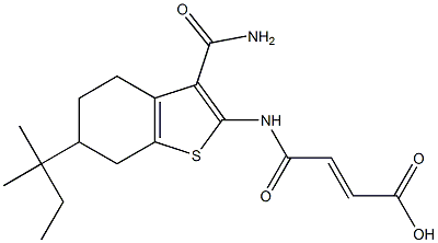 4-{[3-(aminocarbonyl)-6-tert-pentyl-4,5,6,7-tetrahydro-1-benzothien-2-yl]amino}-4-oxo-2-butenoic acid 구조식 이미지