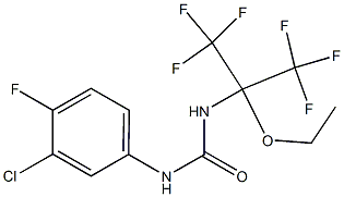 N-(3-chloro-4-fluorophenyl)-N'-[1-ethoxy-2,2,2-trifluoro-1-(trifluoromethyl)ethyl]urea 구조식 이미지