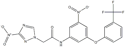 2-{3-nitro-1H-1,2,4-triazol-1-yl}-N-{3-nitro-5-[3-(trifluoromethyl)phenoxy]phenyl}acetamide Structure