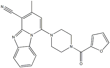 1-[4-(2-furoyl)-1-piperazinyl]-3-methylpyrido[1,2-a]benzimidazole-4-carbonitrile Structure