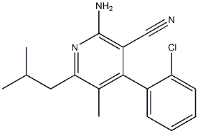 2-amino-4-(2-chlorophenyl)-6-isobutyl-5-methylnicotinonitrile Structure