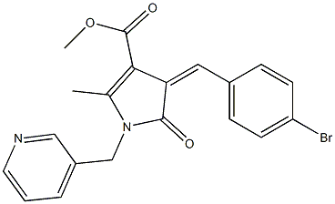 methyl 4-(4-bromobenzylidene)-2-methyl-5-oxo-1-(3-pyridinylmethyl)-4,5-dihydro-1H-pyrrole-3-carboxylate 구조식 이미지