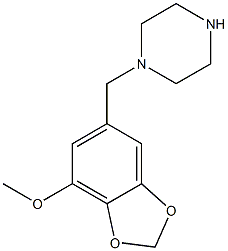 1-[(7-methoxy-1,3-benzodioxol-5-yl)methyl]piperazine 구조식 이미지