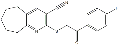 2-{[2-(4-fluorophenyl)-2-oxoethyl]sulfanyl}-6,7,8,9-tetrahydro-5H-cyclohepta[b]pyridine-3-carbonitrile Structure