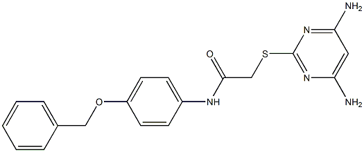 N-[4-(benzyloxy)phenyl]-2-[(4,6-diamino-2-pyrimidinyl)sulfanyl]acetamide 구조식 이미지