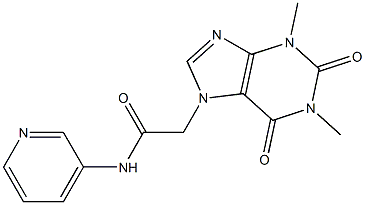 2-(1,3-dimethyl-2,6-dioxo-1,2,3,6-tetrahydro-7H-purin-7-yl)-N-(3-pyridinyl)acetamide 구조식 이미지