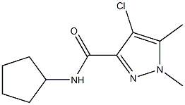 4-chloro-N-cyclopentyl-1,5-dimethyl-1H-pyrazole-3-carboxamide Structure