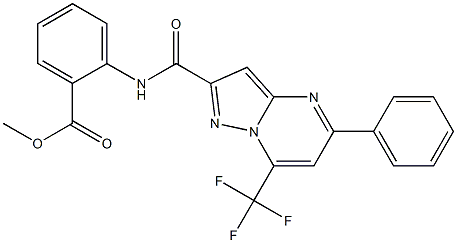 methyl 2-({[5-phenyl-7-(trifluoromethyl)pyrazolo[1,5-a]pyrimidin-2-yl]carbonyl}amino)benzoate Structure