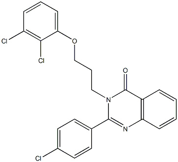 2-(4-chlorophenyl)-3-[3-(2,3-dichlorophenoxy)propyl]-4(3H)-quinazolinone 구조식 이미지