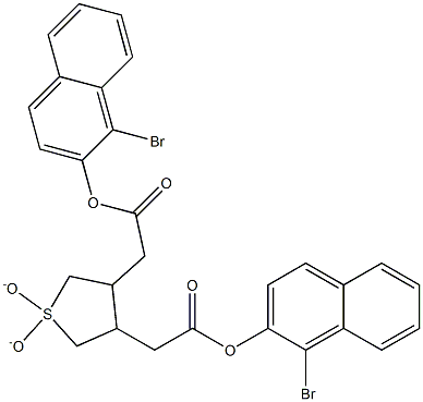 1-bromo-2-naphthyl (4-{2-[(1-bromo-2-naphthyl)oxy]-2-oxoethyl}-1,1-dioxidotetrahydro-3-thienyl)acetate 구조식 이미지