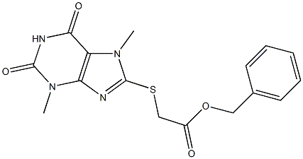 benzyl [(3,7-dimethyl-2,6-dioxo-2,3,6,7-tetrahydro-1H-purin-8-yl)sulfanyl]acetate 구조식 이미지