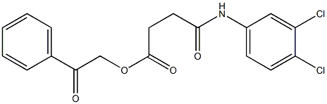 2-oxo-2-phenylethyl 4-(3,4-dichloroanilino)-4-oxobutanoate Structure