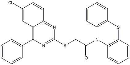 6-chloro-4-phenyl-2-quinazolinyl 2-oxo-2-(10H-phenothiazin-10-yl)ethyl sulfide Structure