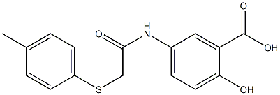 2-hydroxy-5-({[(4-methylphenyl)sulfanyl]acetyl}amino)benzoic acid 구조식 이미지