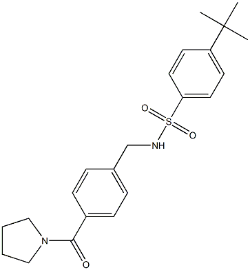 4-tert-butyl-N-[4-(1-pyrrolidinylcarbonyl)benzyl]benzenesulfonamide 구조식 이미지