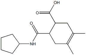 6-[(cyclopentylamino)carbonyl]-3,4-dimethyl-3-cyclohexene-1-carboxylic acid 구조식 이미지