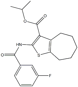 isopropyl 2-[(3-fluorobenzoyl)amino]-5,6,7,8-tetrahydro-4H-cyclohepta[b]thiophene-3-carboxylate Structure