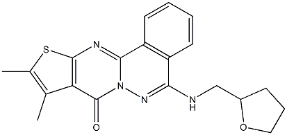 9,10-dimethyl-5-[(tetrahydro-2-furanylmethyl)amino]-8H-thieno[2',3':4,5]pyrimido[2,1-a]phthalazin-8-one Structure