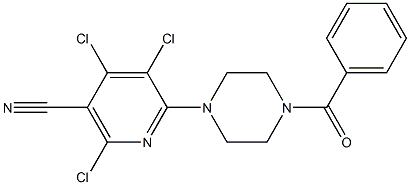 6-(4-benzoyl-1-piperazinyl)-2,4,5-trichloronicotinonitrile Structure