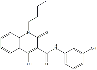 1-butyl-4-hydroxy-N-(3-hydroxyphenyl)-2-oxo-1,2-dihydro-3-quinolinecarboxamide Structure
